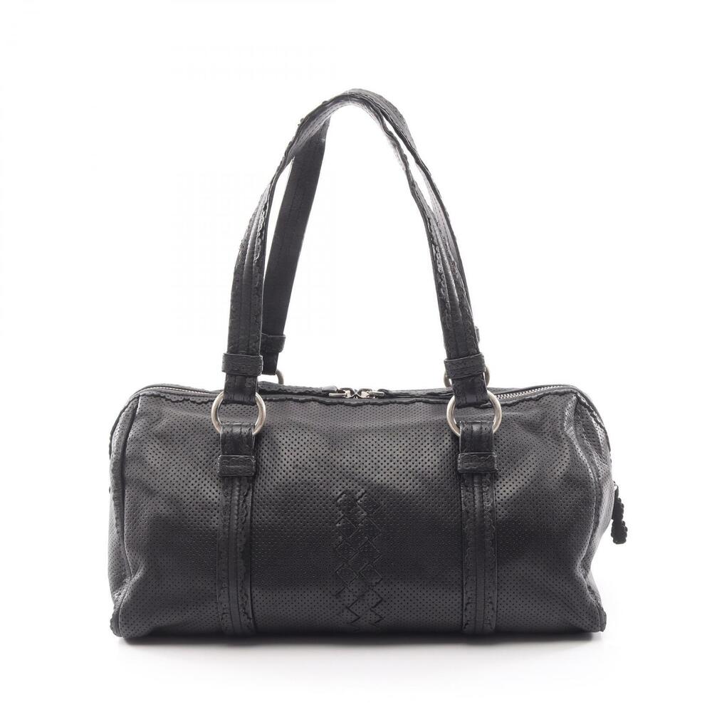 Bottega Veneta Intrecciato Handbag Leather Black